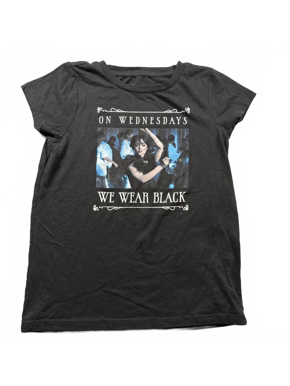 Wednesday Addams "On Wednesdays We Wear Black" Graphic Tee - Youth XL (14/16)
